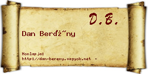 Dan Berény névjegykártya